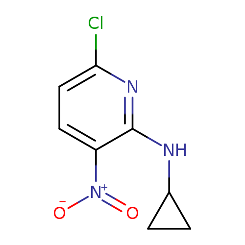 Clc1ccc(c(n1)NC1CC1)[N+](=O)[O-]