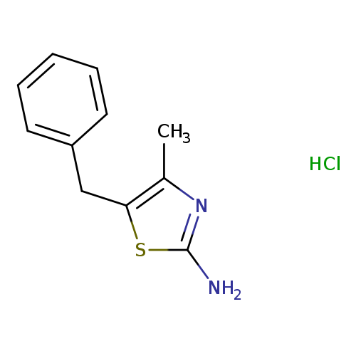 Nc1nc(c(s1)Cc1ccccc1)C.Cl