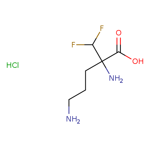 NCCCC(C(=O)O)(C(F)F)N.Cl