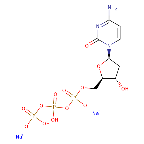 O[C@H]1C[C@@H](O[C@@H]1COP(=O)(OP(=O)(OP(=O)(O)[O-])O)[O-])n1ccc(nc1=O)N.[Na+].[Na+]