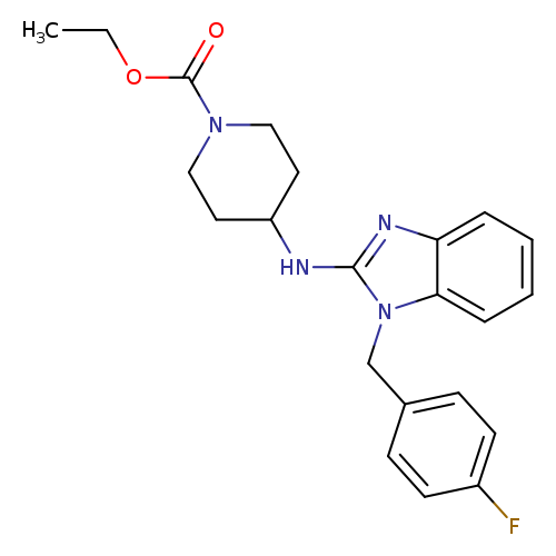 CCOC(=O)N1CCC(CC1)Nc1nc2c(n1Cc1ccc(cc1)F)cccc2