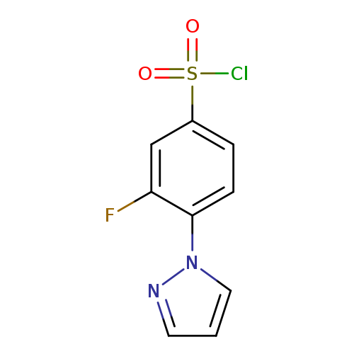 Fc1cc(ccc1n1cccn1)S(=O)(=O)Cl