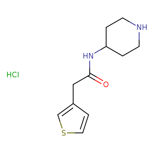 O=C(Cc1cscc1)NC1CCNCC1.Cl