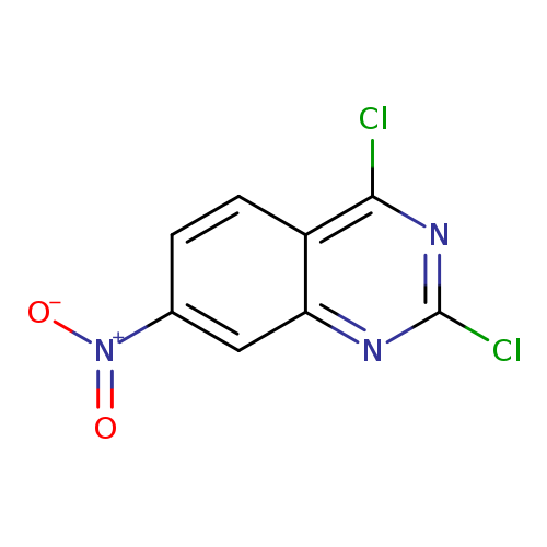 Clc1nc(Cl)c2c(n1)cc(cc2)[N+](=O)[O-]