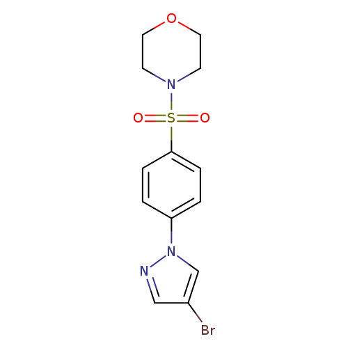 Brc1cnn(c1)c1ccc(cc1)S(=O)(=O)N1CCOCC1