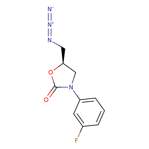 [N-]=[N+]=NC[C@@H]1OC(=O)N(C1)c1cccc(c1)F