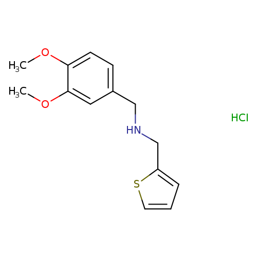 COc1cc(CNCc2cccs2)ccc1OC.Cl