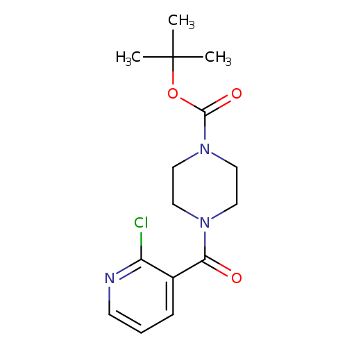 O=C(c1cccnc1Cl)N1CCN(CC1)C(=O)OC(C)(C)C