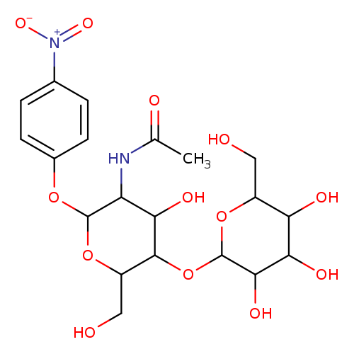 OCC1OC(Oc2ccc(cc2)[N+](=O)[O-])C(C(C1OC1OC(CO)C(C(C1O)O)O)O)NC(=O)C