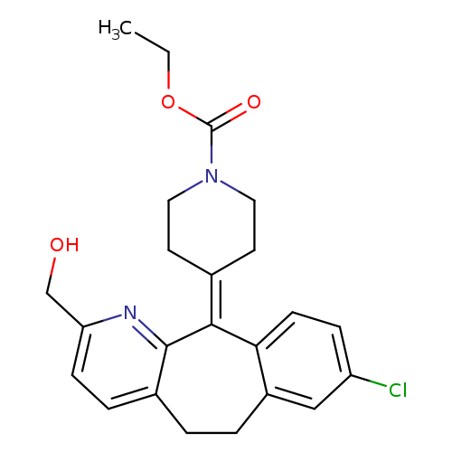 CCOC(=O)N1CCC(=C2c3ccc(cc3CCc3c2nc(CO)cc3)Cl)CC1