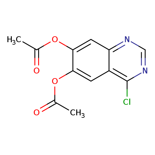 CC(=O)Oc1cc2c(cc1OC(=O)C)ncnc2Cl