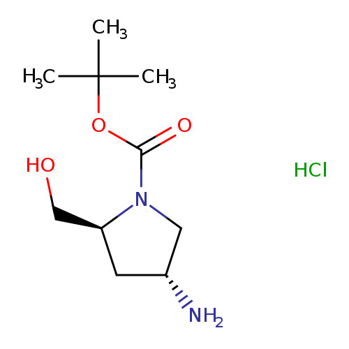 OC[C@@H]1C[C@H](CN1C(=O)OC(C)(C)C)N.Cl