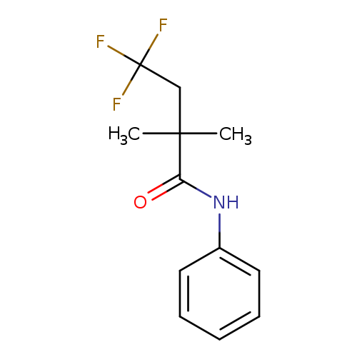 O=C(C(CC(F)(F)F)(C)C)Nc1ccccc1