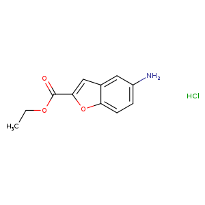 CCOC(=O)c1cc2c(o1)ccc(c2)N.Cl