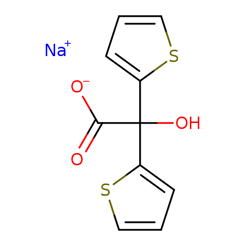 [O-]C(=O)C(c1cccs1)(c1cccs1)O.[Na+]