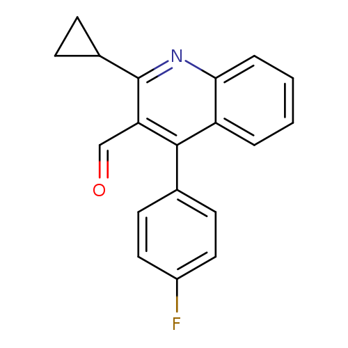 O=Cc1c(nc2c(c1c1ccc(cc1)F)cccc2)C1CC1