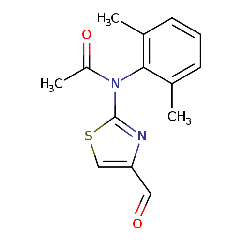 O=Cc1csc(n1)N(c1c(C)cccc1C)C(=O)C