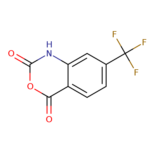 O=c1[nH]c2cc(ccc2c(=O)o1)C(F)(F)F