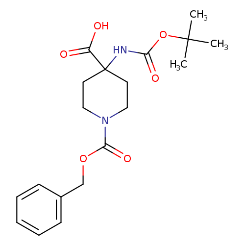 O=C(N1CCC(CC1)(NC(=O)OC(C)(C)C)C(=O)O)OCc1ccccc1