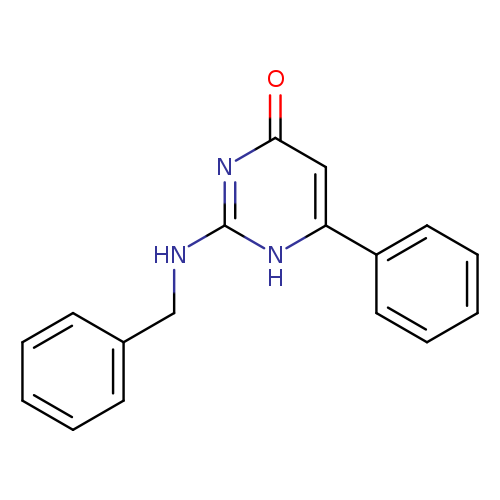 O=c1nc(NCc2ccccc2)[nH]c(c1)c1ccccc1