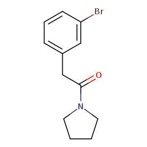 Brc1cccc(c1)CC(=O)N1CCCC1