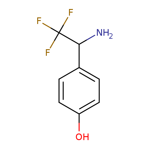 NC(C(F)(F)F)c1ccc(cc1)O