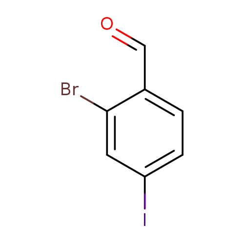 O=Cc1ccc(cc1Br)I