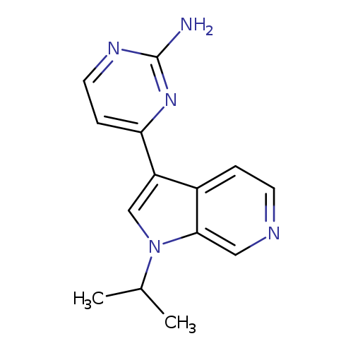 Nc1nccc(n1)c1cn(c2c1ccnc2)C(C)C