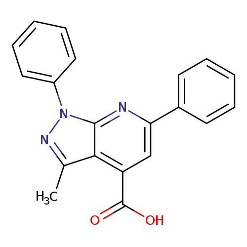 Cc1nn(c2c1c(cc(n2)c1ccccc1)C(=O)O)c1ccccc1