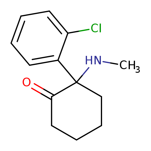 CNC1(CCCCC1=O)c1ccccc1Cl