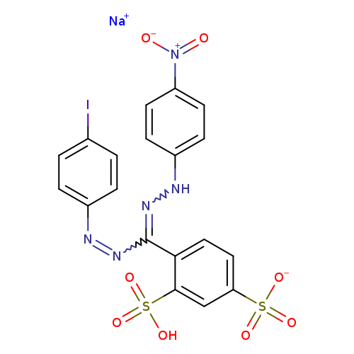 Ic1ccc(cc1)N=NC(=NNc1ccc(cc1)[N+](=O)[O-])c1ccc(cc1S(=O)(=O)O)S(=O)(=O)[O-].[Na+]