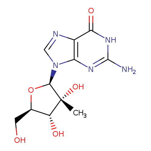 OC[C@H]1O[C@H]([C@]([C@@H]1O)(C)O)n1cnc2c1nc(N)[nH]c2=O