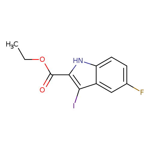 CCOC(=O)c1[nH]c2c(c1I)cc(cc2)F
