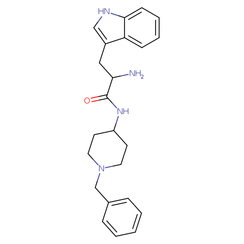 NC(C(=O)NC1CCN(CC1)Cc1ccccc1)Cc1c[nH]c2c1cccc2