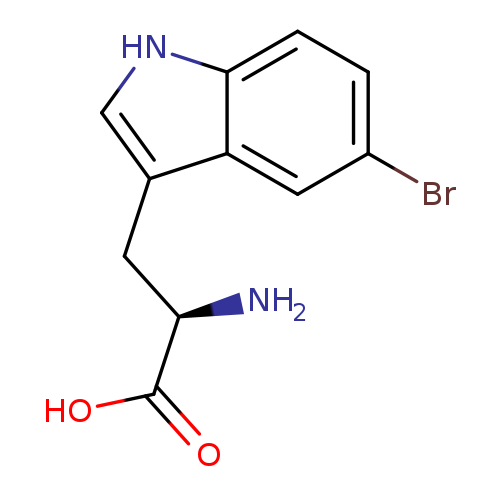 N[C@@H](C(=O)O)Cc1c[nH]c2c1cc(Br)cc2
