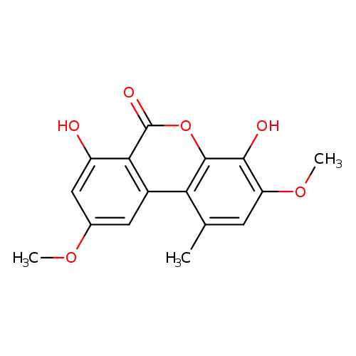 COc1cc(O)c2c(c1)c1c(C)cc(c(c1oc2=O)O)OC