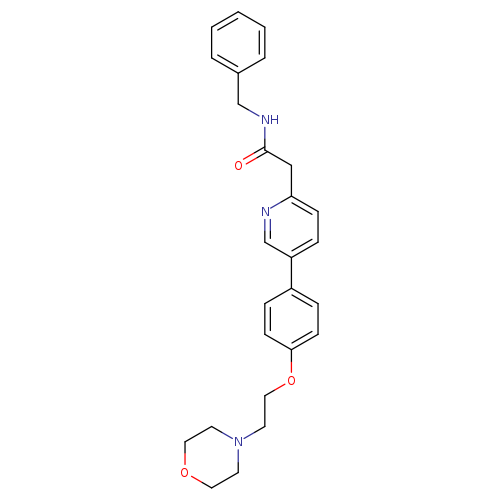 O=C(Cc1ccc(cn1)c1ccc(cc1)OCCN1CCOCC1)NCc1ccccc1