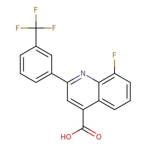 OC(=O)c1cc(nc2c1cccc2F)c1cccc(c1)C(F)(F)F