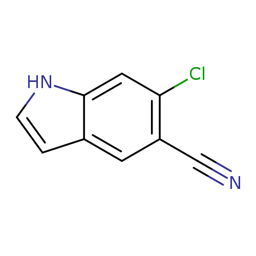 N#Cc1cc2cc[nH]c2cc1Cl