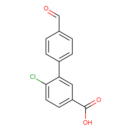 O=Cc1ccc(cc1)c1cc(ccc1Cl)C(=O)O