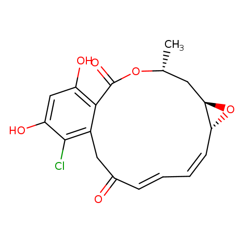 C[C@@H]1C[C@H]2O[C@@H]2/C=C\C=C\C(=O)Cc2c(C(=O)O1)c(O)cc(c2Cl)O