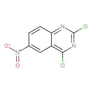 Clc1nc(Cl)c2c(n1)ccc(c2)[N+](=O)[O-]