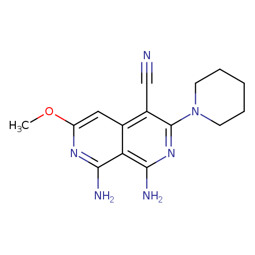 N#Cc1c(nc(c2c1cc(OC)nc2N)N)N1CCCCC1
