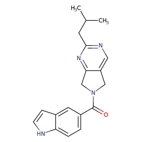 CC(Cc1ncc2c(n1)CN(C2)C(=O)c1ccc2c(c1)cc[nH]2)C