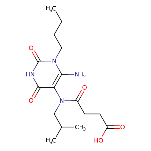 CCCCn1c(=O)[nH]c(=O)c(c1N)N(C(=O)CCC(=O)O)CC(C)C