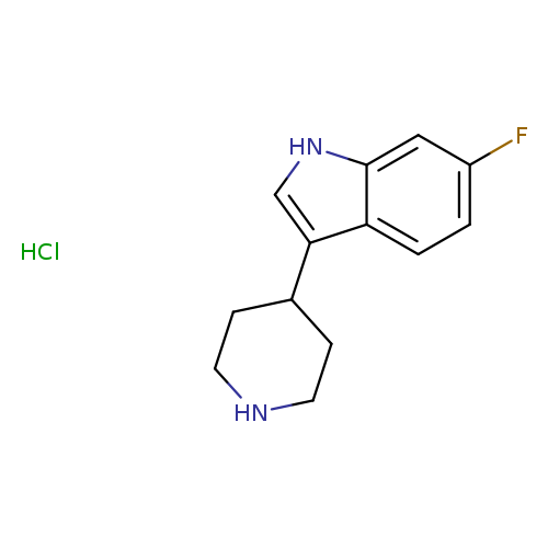 Fc1ccc2c(c1)[nH]cc2C1CCNCC1.Cl