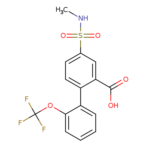 CNS(=O)(=O)c1ccc(c(c1)C(=O)O)c1ccccc1OC(F)(F)F