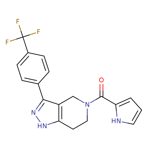O=C(c1ccc[nH]1)N1CCc2c(C1)c(n[nH]2)c1ccc(cc1)C(F)(F)F