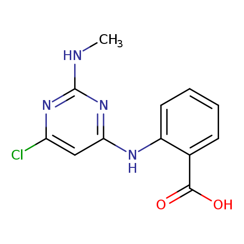 CNc1nc(cc(n1)Cl)Nc1ccccc1C(=O)O