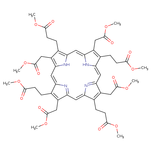 COC(=O)CCC1=C(CC(=O)OC)C2=NC1=Cc1[nH]c(c(c1CC(=O)OC)CCC(=O)OC)C=c1[nH]c(=CC3=NC(=C2)C(=C3CC(=O)OC)CCC(=O)OC)c(c1CC(=O)OC)CCC(=O)OC